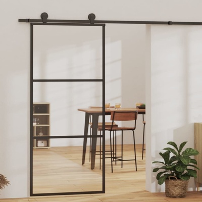 vidaXL hliník a ESG sklo 90 x 205 cm černé – Hledejceny.cz