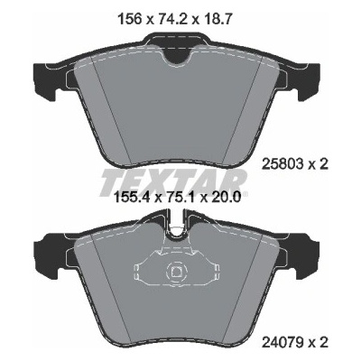 Sada brzdových platničiek kotúčovej brzdy TEXTAR 2580301