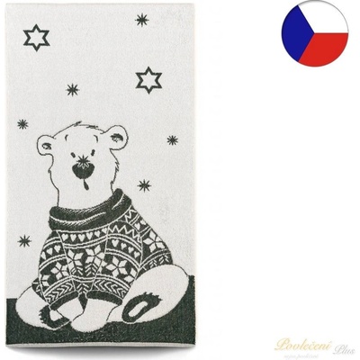Veba Ručník ZARA Lední medvěd ve svetru zelená 55 x 100 cm