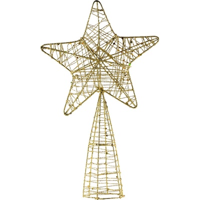 DECOLED Hvězda na špici stromu zlatá 18 x 30 cm