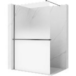 Mexen Kioto+ душ преграда със стойка Walk-in 140 x 200 см, омбре бял 8 мм, четкано (800-140-121-66-86)