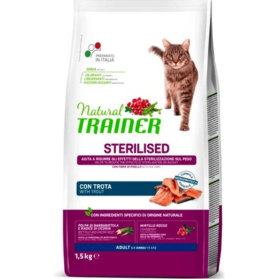 Natural Trainer Cat Adult Sterilized pstruh 1,5 kg