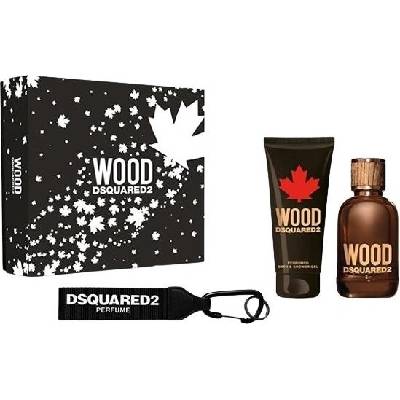 Dsquared2 Wood For Him Подаръчен комплект за мъже EDT 100 ml + 100 ml душ гел + ключодържател