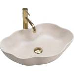 Rea REA-U0617 - Мивка за плот PEARL 38x50, 5 см керамика/бежова/имитация на камък (RE0227)