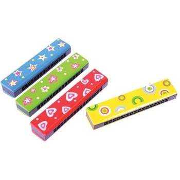 Bigjigs Toys - Синя дървена хармоника (BJ191_3)
