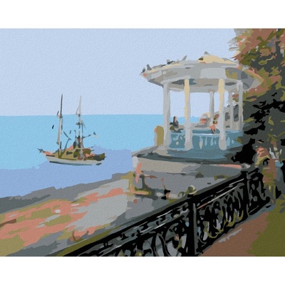 Diamondi Diamantové malování ALTÁNEK NAD MOŘEM 40 x 50 cm bez rámu a bez vypnutí plátna