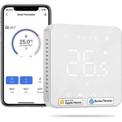 Meross WiFi термостат за котел/тръбна отоплителна система Meross MTS200, съвместим с Apple HomeKit