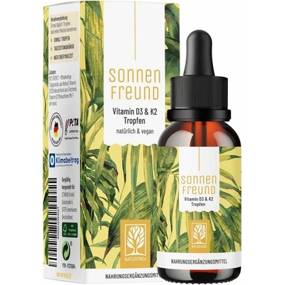 Naturtreu Vitamín D3+K2 MK7 kvapky 1020 kvapek 30 ml