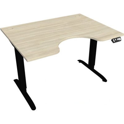 Hobis Office Pro psací stůl Motion MS ERGO 2 Šířka: 120 cm, Barva desky: akát, Barva kovu: černá RAL 9005 Šířka 120-180 cm / 27 barevných variant
