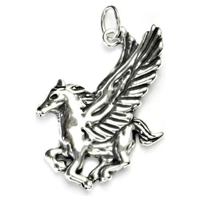 Čištín Stříbrný přívěsek kůň Pegas s patinou P 352