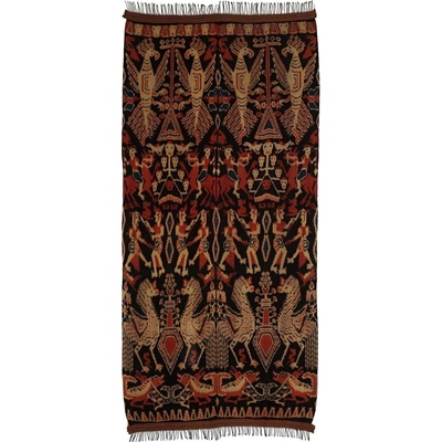 Ikat Sumba přehoz na postel tkaná textilie III 258 x 112 cm