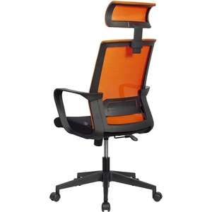 RFG Директорски стол RFG Smart HB, до 120кг. макс. тегло, дамаска и меш, регулируема височина, черна седалка, оранжева облегалка (ON4010140325)