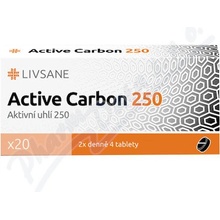 Livsane Active Carbon 250 20 tabliet