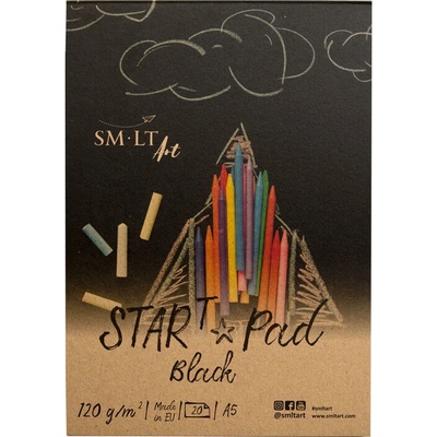 SM.LT Černý papír Blok Smlt Star Pad Black A5, 120g, 20 listů
