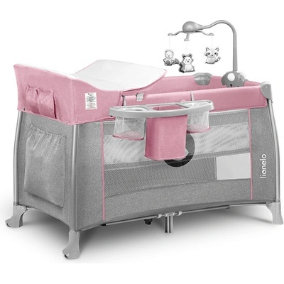 Lionelo cestovní postýlka thomi s vložným lůžkem Pink Baby