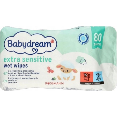 Babydream Vlhčené ubrousky extra sensitive 80 ks – Sleviste.cz