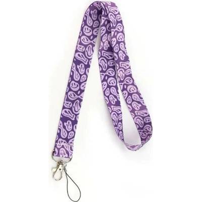 Šnůrka na krk Lanyard Purple faces