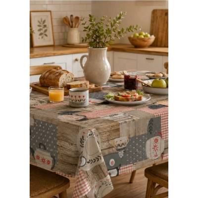 Obrus PVC MIS593, metráž, 20 m x 140 cm, kuchynský patchworkový vidiecky motív, IMPOL TRADE