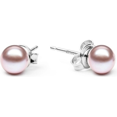 Gaura Pearls náušnice s levandulovou perlou Chloe II EFB06-N/L Levandulová