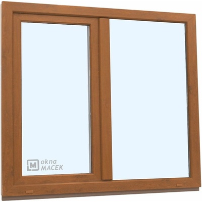 KNIPPING Plastové okno - 70 AD, 1500x1500 mm, FIX/OS, zlatý dub Barva, imitace: zlatý dub/bílá (jednostranně)