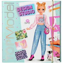 Top Model omalovánka Design Studio Christy v doskách so samolepkami šablónami a vzory látok