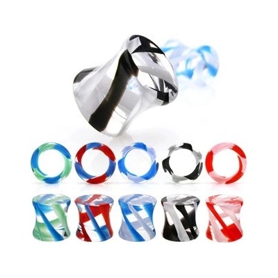 Šperky eshop plug do ucha sedlový UV pyrex glass C8.16 modrá zelená