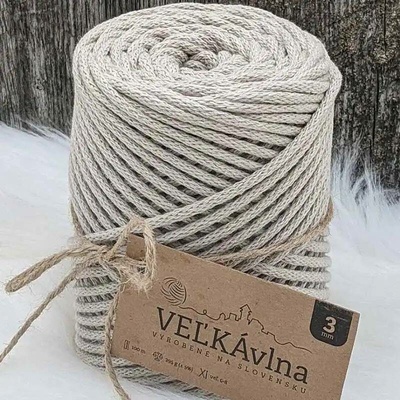 Velká vlna Špagát 3mm Len
