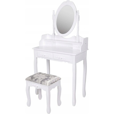 Glamour T185 so stoličkou a zrkadlom biely