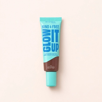 Rimmel London Kind & Free Glow It Up Moisturising Skin Tint hydratační make-up pro citlivou suchou a normální pleť 605 Deep Chocolate 30 ml