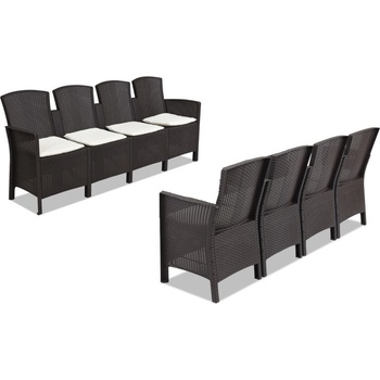 BICA Комплект Technorattan Lido за 8 души кафяв Bica (BC29116-9121BR)