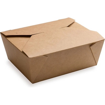 COpack - Menu box papírový KRAFT nepromastitelný 168x135x65 mm 1400 ml (50 ks)