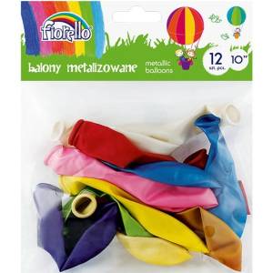 FIORELLO Балон fiorello 10" 12 броя цветове металик 170-2451 (170-2451)