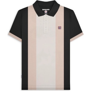 Lambretta Блуза с яка Lambretta Men's Vintage Panel Short-Sleeve Polo Shirt - Black