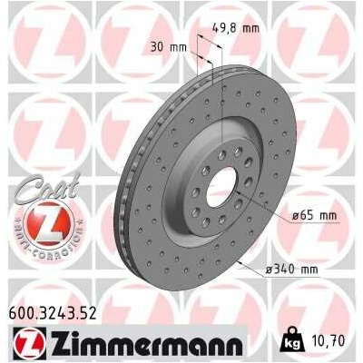 Brzdový kotúč ZIMMERMANN 600.3243.52 (600324352)