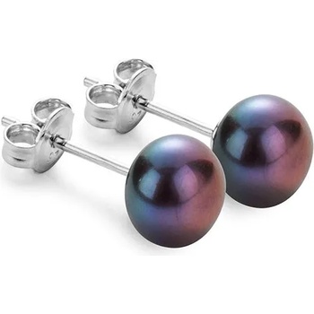 Image 1 of Swan Сребърни обици със сладководни черни перли 8-9мм E8085B Swan