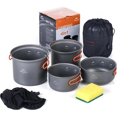 Naturehike set hlinníkového nádobia 4v1 Updated 463g