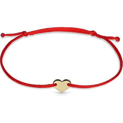 Danfil zlaté srdce s červenou šňůrkou DLB/BLL008 žluté zlato