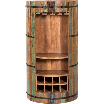 Interia Home & Living Шкаф за вино от рециклирано дърво за 8 броя бутилки в естествен цвят 60x115 cm Kaveri - Interia Home & Living (304061)