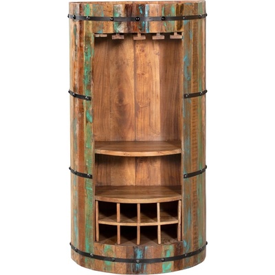 Interia Home & Living Шкаф за вино от рециклирано дърво за 8 броя бутилки в естествен цвят 60x115 cm Kaveri - Interia Home & Living (304061)