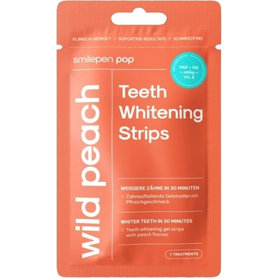 Smilepen Pop Wild Peach Whitening Strips sada bělicích pásek na zuby 7 x 2 ks