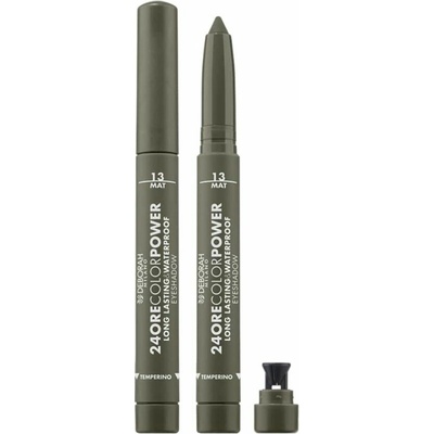Deborah Milano matný vysouvací oční stín v tužce 24ore Color Power 13 Military Green,1,4g