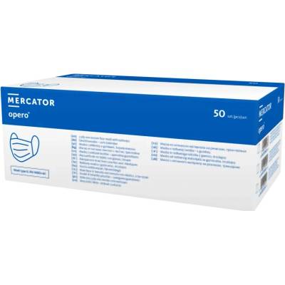 Mercator Medical Chirurgická ústenka s gumičkami, 3-vrstvá, Typ II, modrá 50 ks