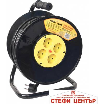 Makalon Удължител 25m на макара 4 гнезда MK (700713)