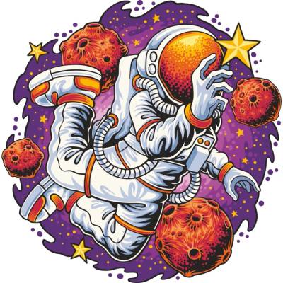 DTF nažehľovačka DTF transfer/nažehľovačka Kozmonaut Rozmer: A5