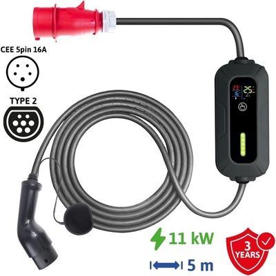 Wallbox Sectron Lite Přenosná nabíječka pro elektromobil 16A 11 kW 400V CEE 5pin Type 2 délka 5 m | Zboží Auto