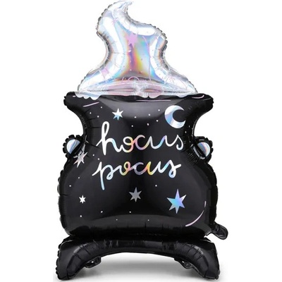 PartyDeco Fóliový balón Halloween Kotlík Hocus Pocus 64,5 x 109,5 cm