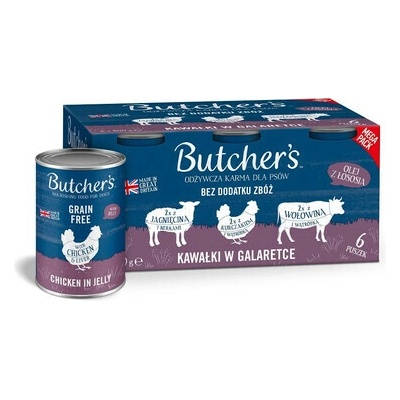 Butcher's Original Recipe in jelly s pečeňou alebo obličkami 6 x 400 g