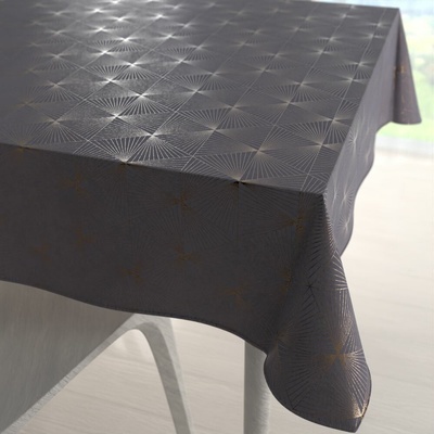 Biante Zamatový obrus Isabela IBL-003 Rose Gold trojuholníky na sivom 40x40cm