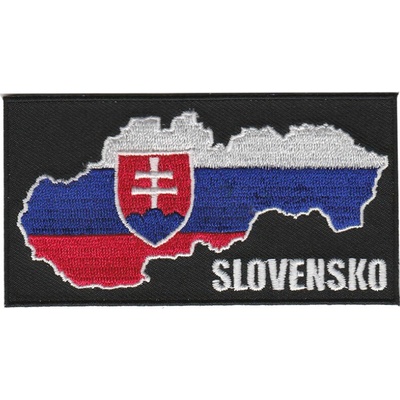 Nášivka Slovenská vlajka Slovensko s mapou 9,5x5 cm