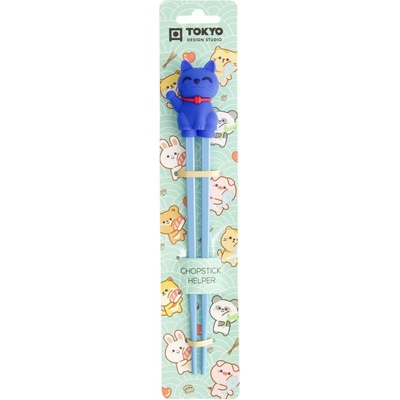 Tokyo Design Studio Dětské hůlky Lucky Cat Blue 22 cm